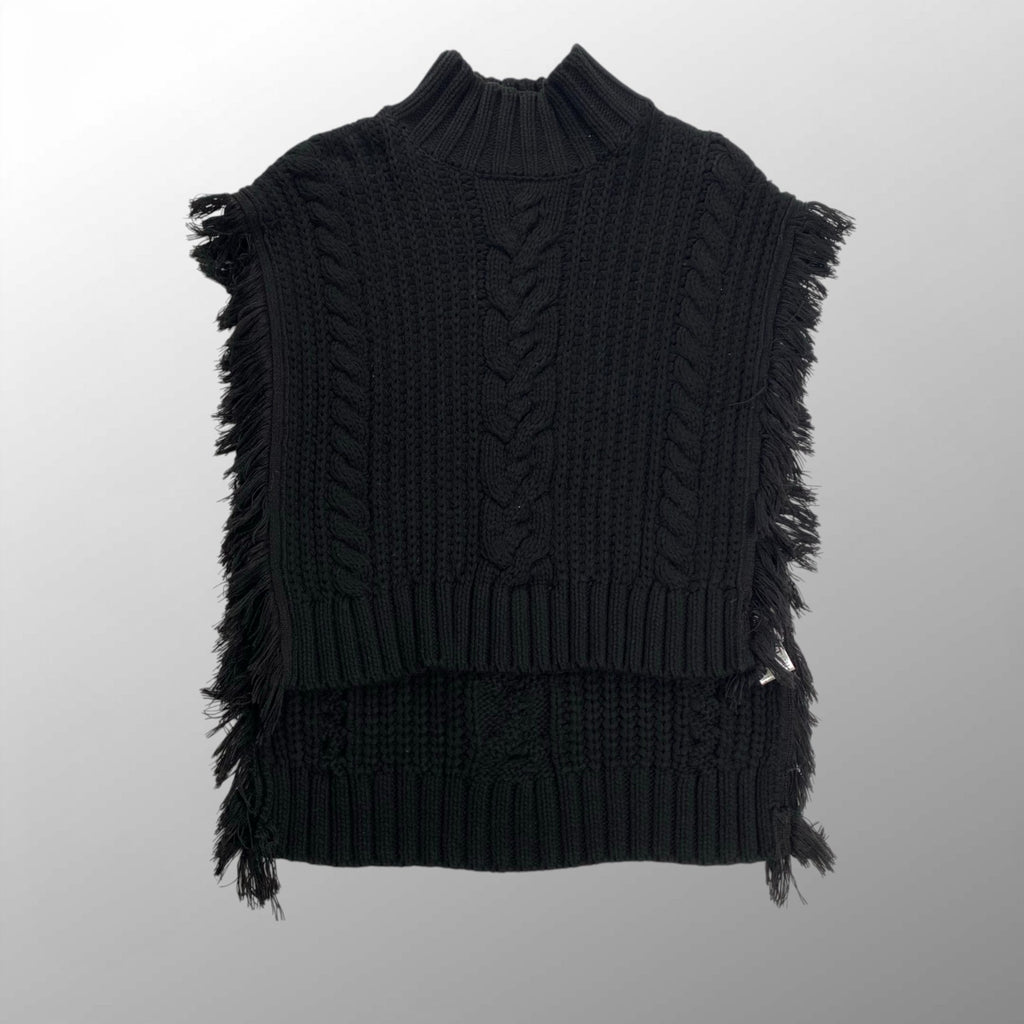 Eimee Law エイミーロウ / フリンジニットベスト ブラック SIZE:38