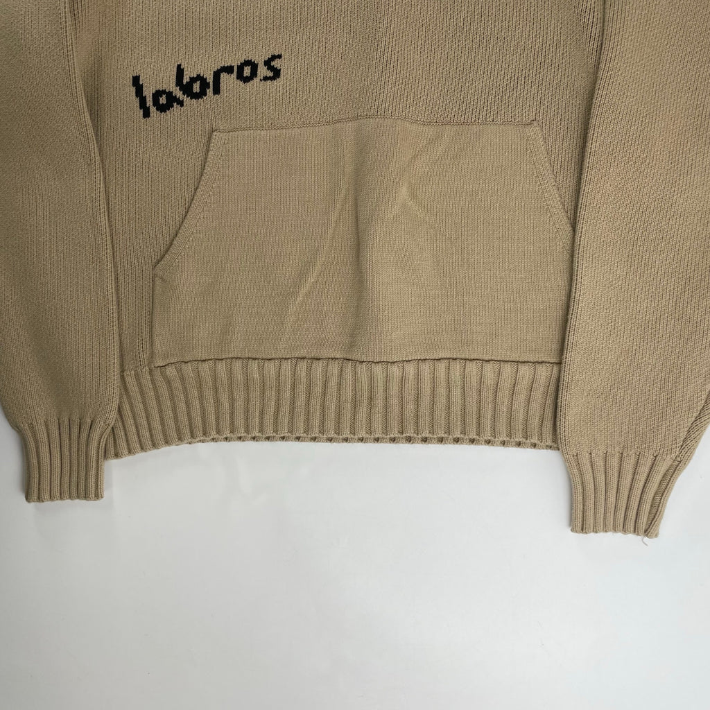 LABROS ラブロス / DINO HOODED SWEATER ニットパーカー ベージュ 参考定価：25,000程度 SIZE:L