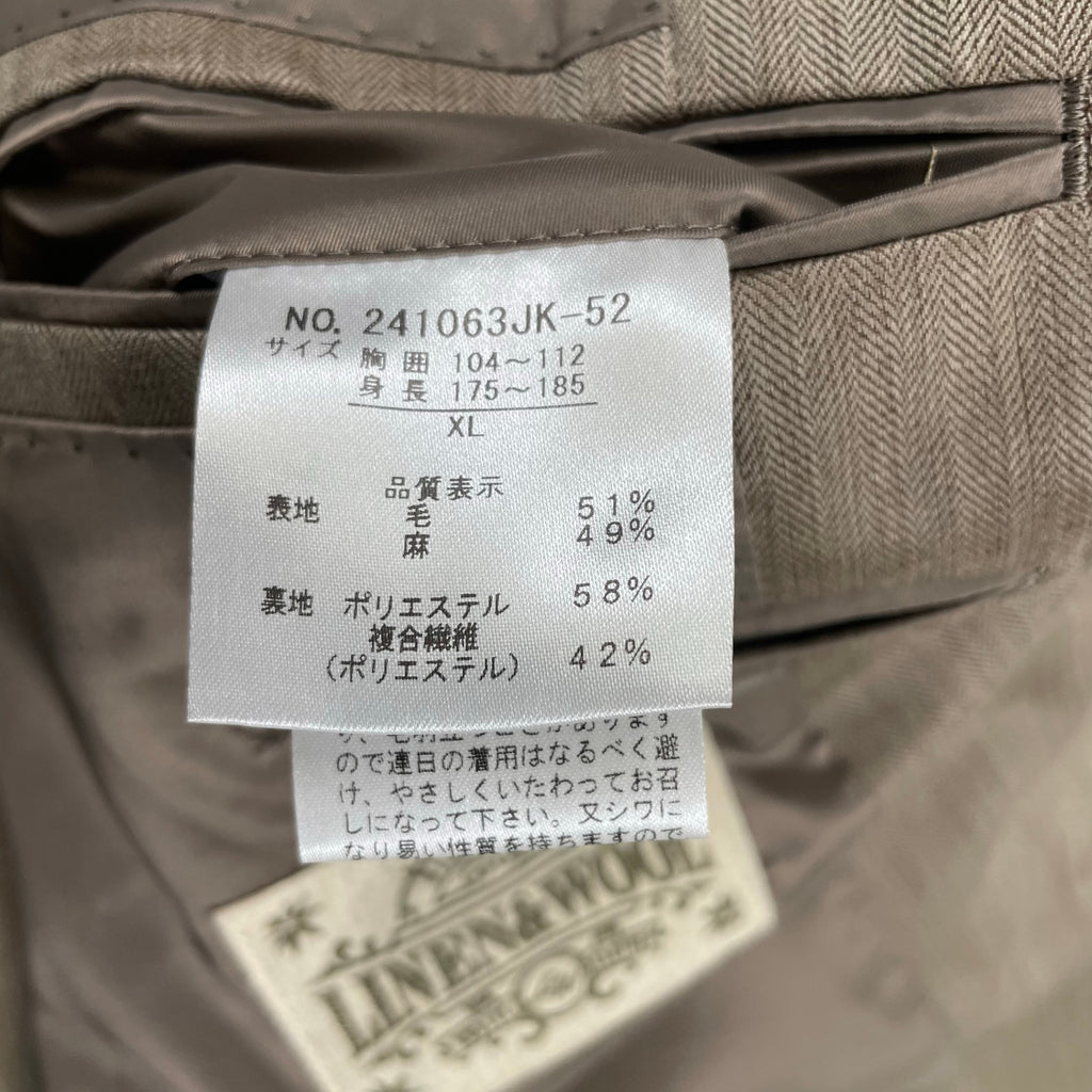 SUITIST スーティスト / ウールリネンセットアップスーツ 未使用品 参考定価：60,000程度 SIZE:XL