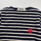 PLAY COMME des GARCONS プレイ コムデギャルソン / ハートロゴ ウールボーダーニット SIZE：S
