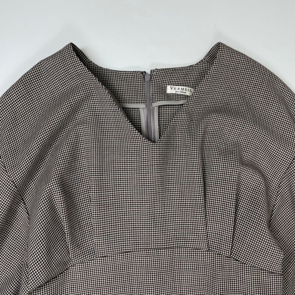 VERMEIL par IENA / P/Ryツイルウエストシェイプ パフスリーブワンピース 参考定価：25,000+tax