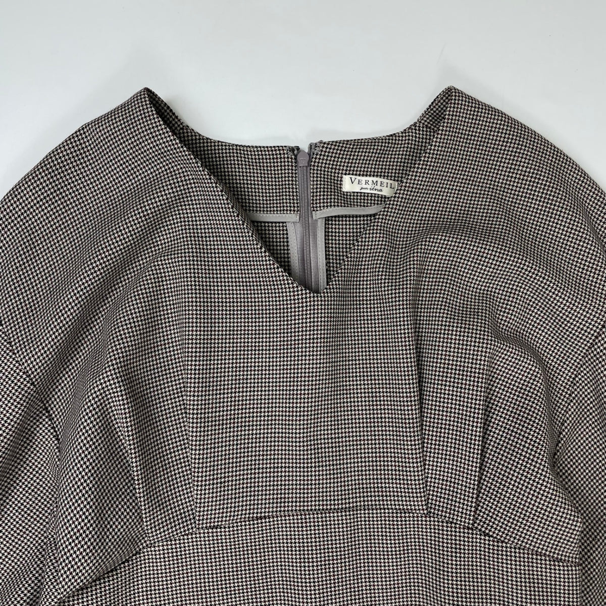 VERMEIL par IENA / P/Ryツイルウエストシェイプ パフスリーブワンピース 参考定価：25,000+tax
