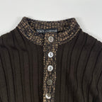 DOLCE&GABBANA / ヴァージンウール ヘンリーネックリブニット  SIZE:50