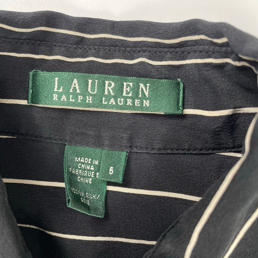 LAUREN RALPH LAUREN ローレン ラルフローレン / シルクストライプシャツ SIZE：6