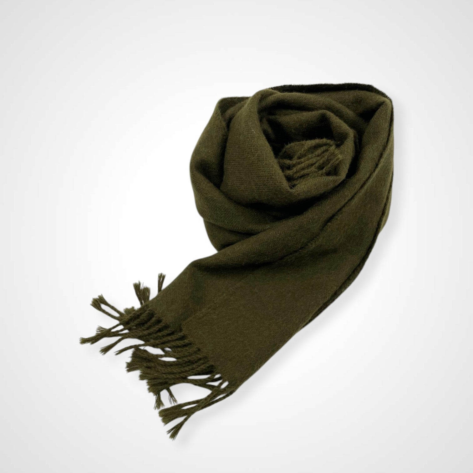 THE INOUE BROTHERS ザ イノウエ ブラザーズ / ベビーアルパカマフラー オリーブ 参考定価：15,000+tax SIZE：35×180cm