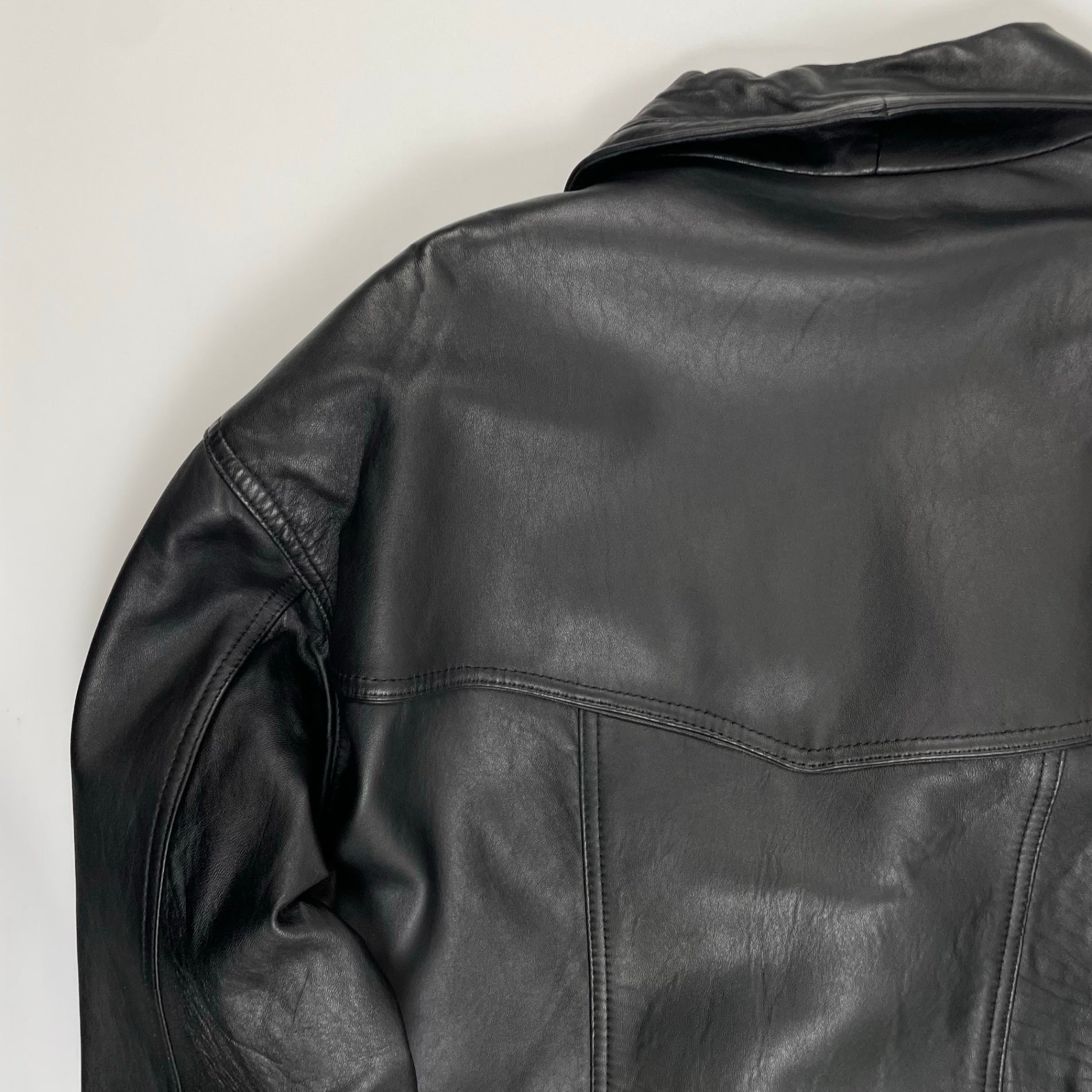 VINTAGE ヴィンテージ / ショールカラーレザーハーフコート SIZE:L