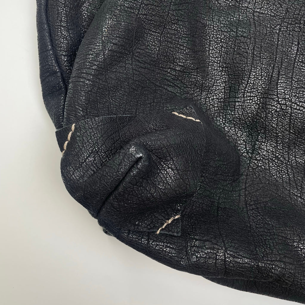 m'appazza イタリアデザイナーズ / シュリンクレザー ショルダーバッグ MADE IN ITALY 参考定価：100,000程度