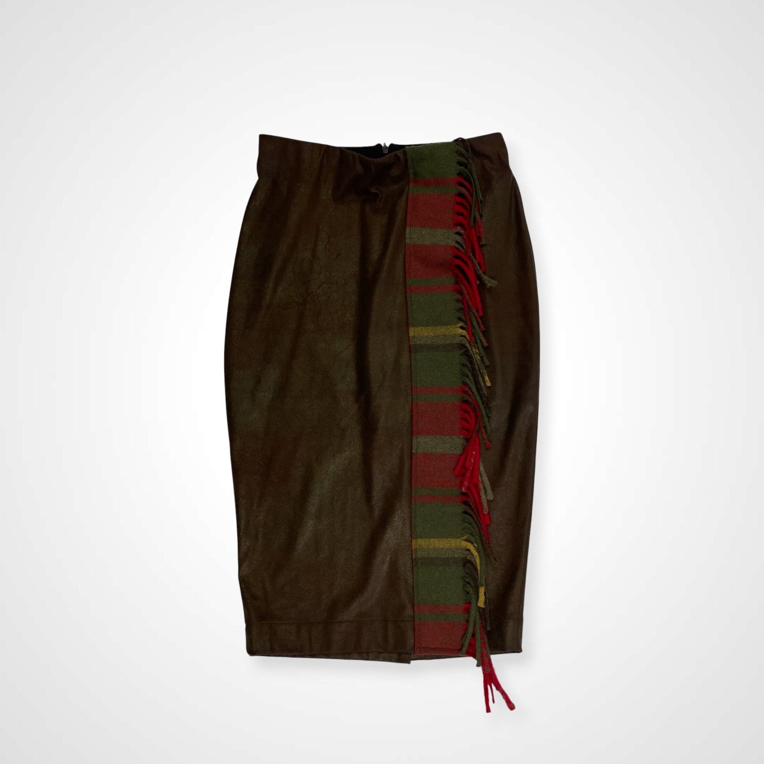 VIRGINIA BIZZI ヴァージニア ビッツィ / フリンジ切替タイトスカート H.P. FRANCE取り扱い 参考定価：35,000程度 SIZE:42