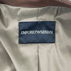 EMPORIO ARMANI / レザーノーカラージャケット 参考定価：150,000程度 SIZE:44