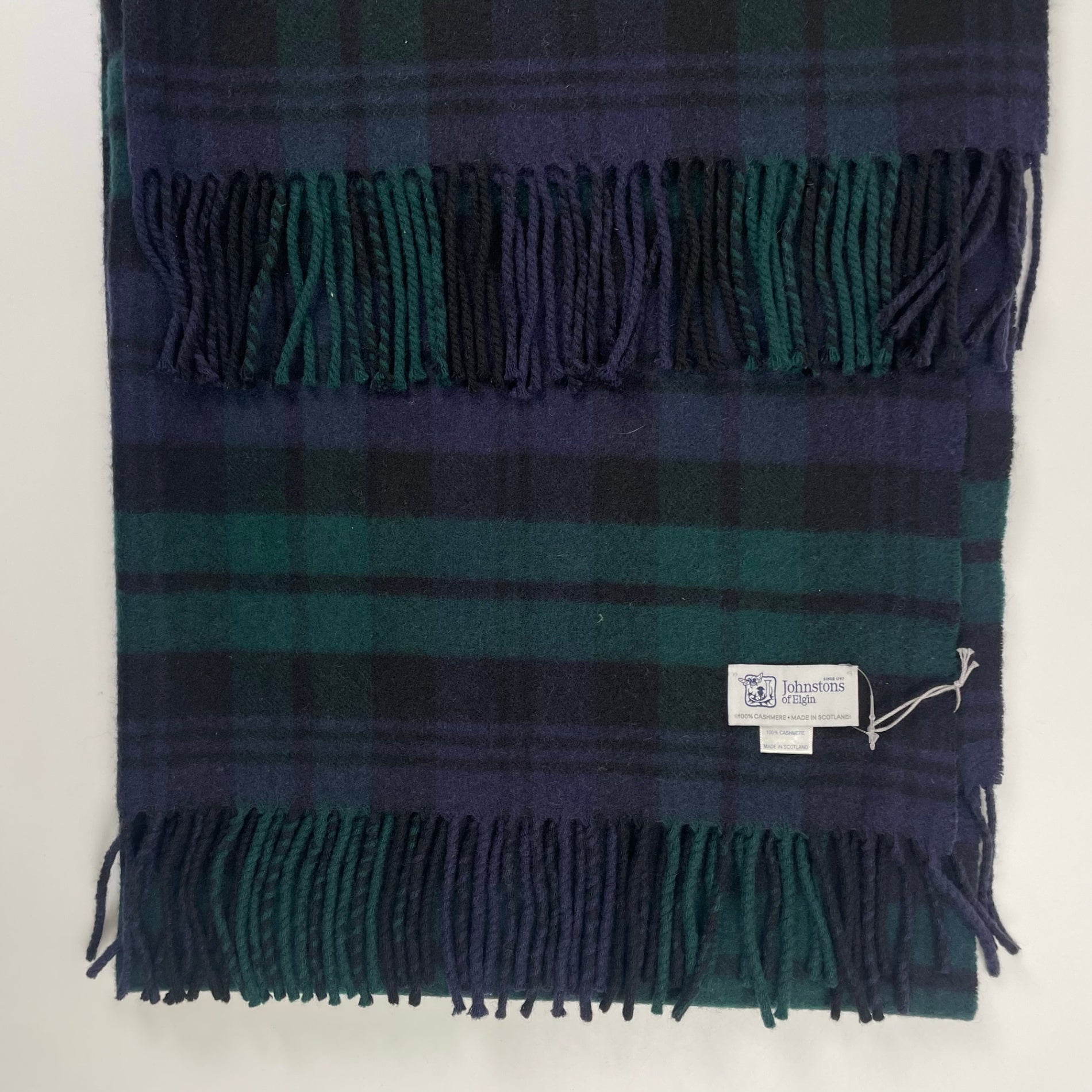 Johnstons of Elgin ジョンストンズ オブ エルガン / カシミヤ大判マフラー ブラックウォッチ柄 美品 参考定価：85,000+tax SIZE：70cm×190cm