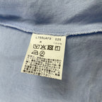 agnes b アニエスベー / リネンフリル半袖カシュクールブラウス ブルー  参考定価：26,000+tax SIZE:38