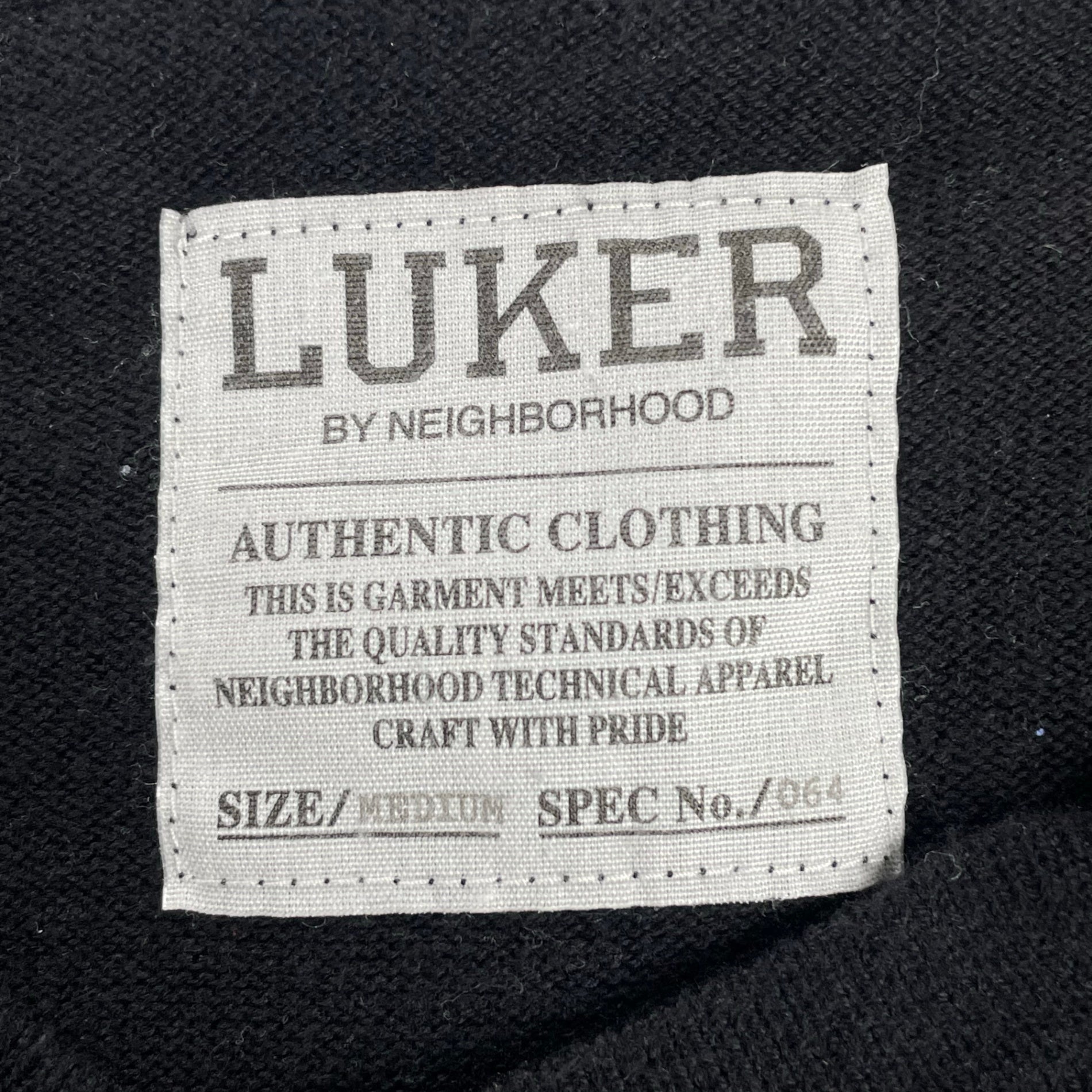 LUKER by NEIGHBORHOOD ルーカー バイ ネイバーフッド / Vネック チェッカーフラッグ柄ニット ブラック SIZE：M
