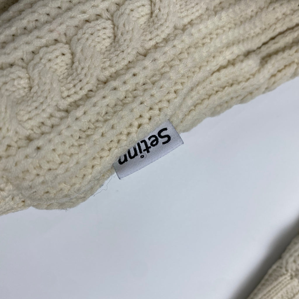 Setinn セットイン BEAMS / Ceremony Knit セレモニーニット チルデン ケーブルニット 参考定価：20,000+tax SIZE：XL