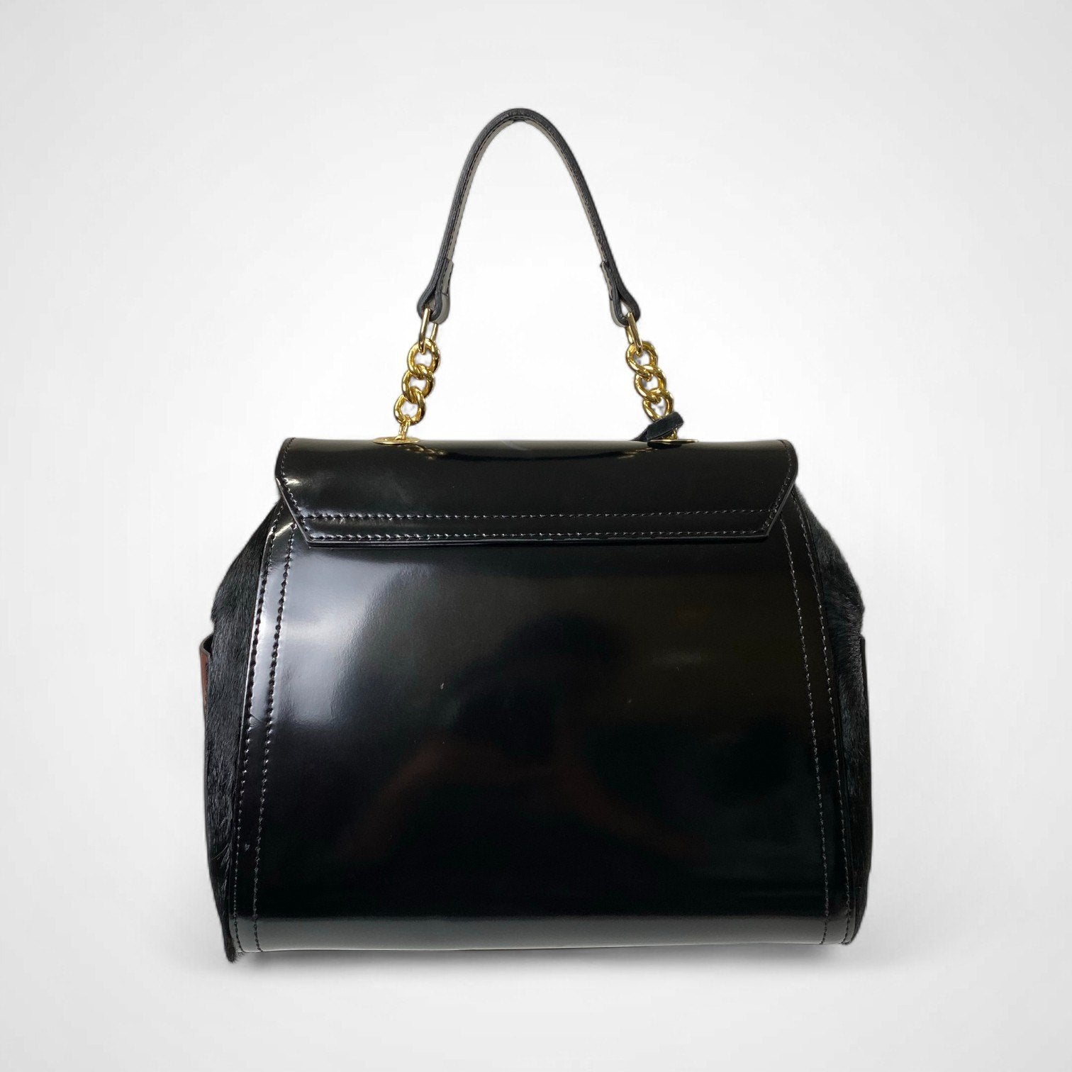 innue イヌエ / ハラコ チェーンハンドバッグ ブラック