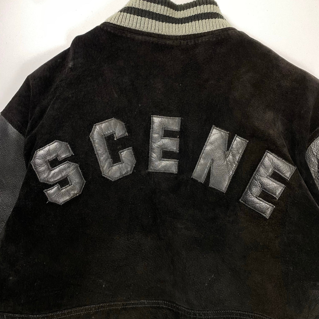SCENE CLUB from VAN JACKET シーン ヴァンヂャケット / ヴィンテージスタジャン ピッグスウェード カウレザー ブラック SIZE:L