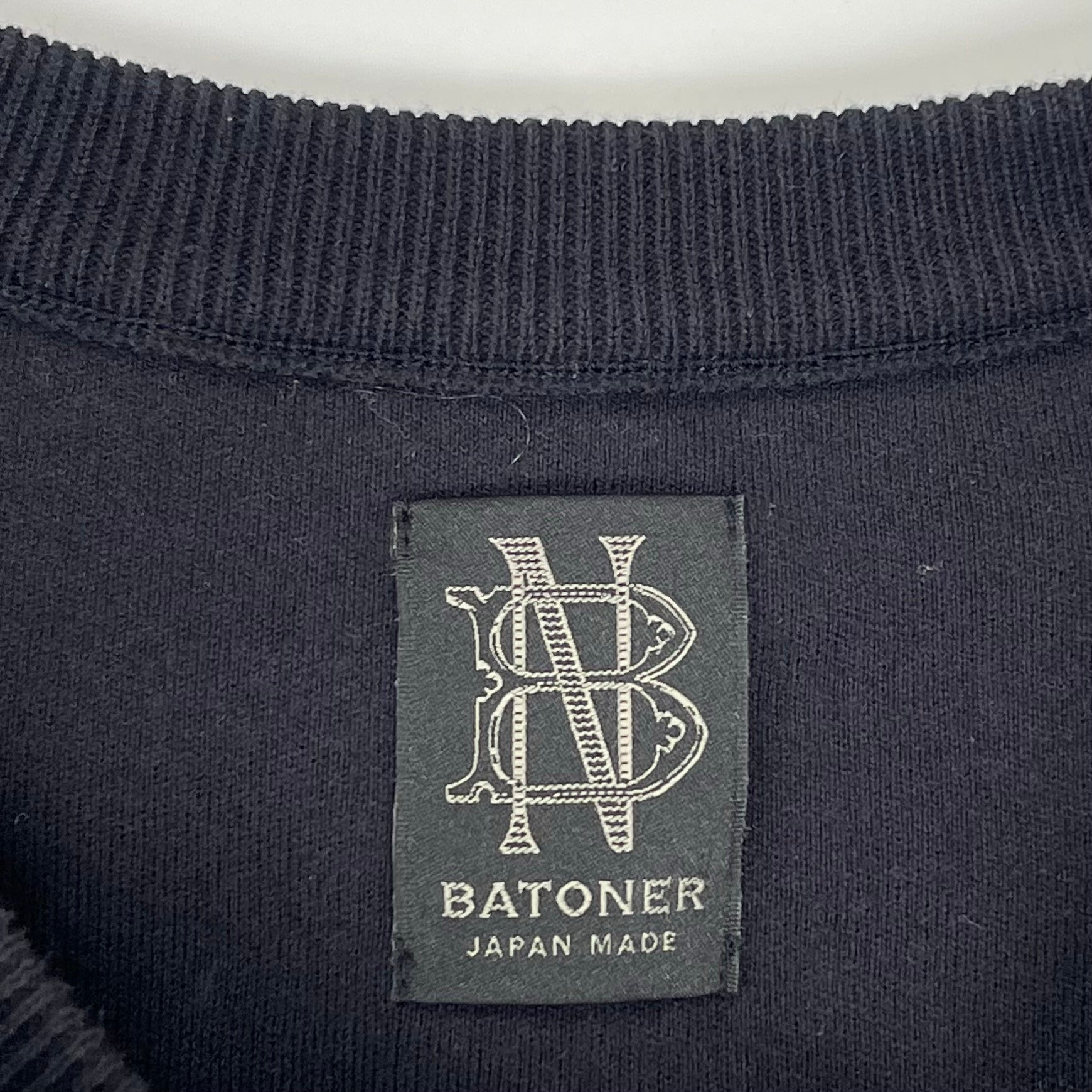 BATONER バトナー / SMOOTH T-SHIRT ブラック 参考定価：18,000+tax SIZE：3