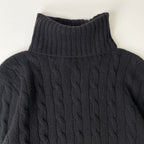 POLO RALPH LAUREN / エルボーパッチ付 ケーブルタートルネックニット SIZE：M
