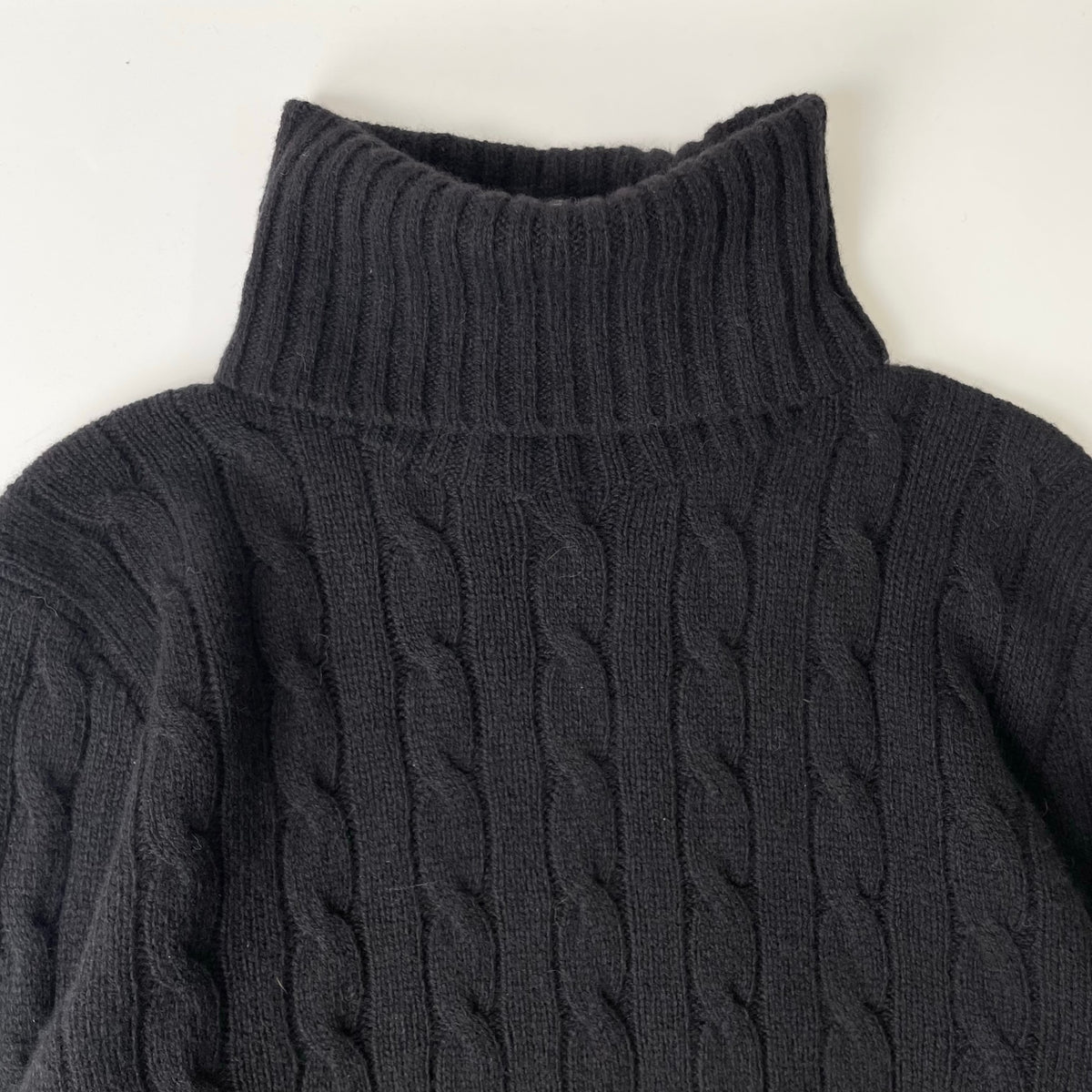 POLO RALPH LAUREN / エルボーパッチ付 ケーブルタートルネックニット SIZE：M