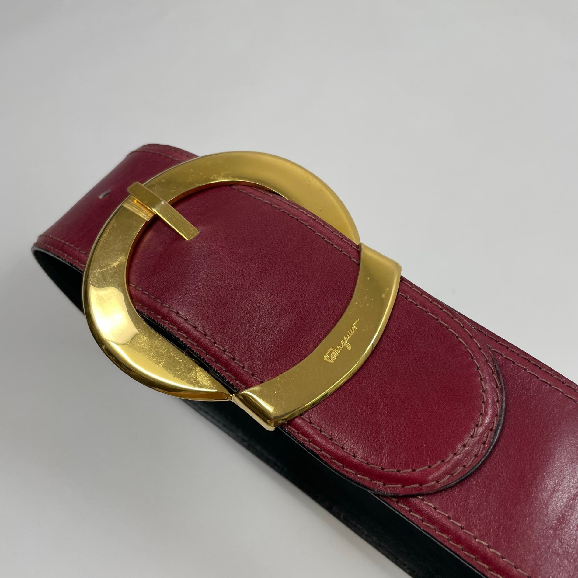 Salvatore Ferragamo / ヴィンテージワイドベルト SIZE:75.5-80.5cm