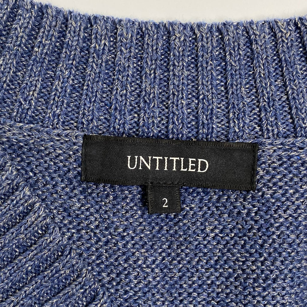 UNTITLED アンタイトル / スキッパーネックニットプルオーバー ブルー 参考定価：18,000+tax SIZE：2