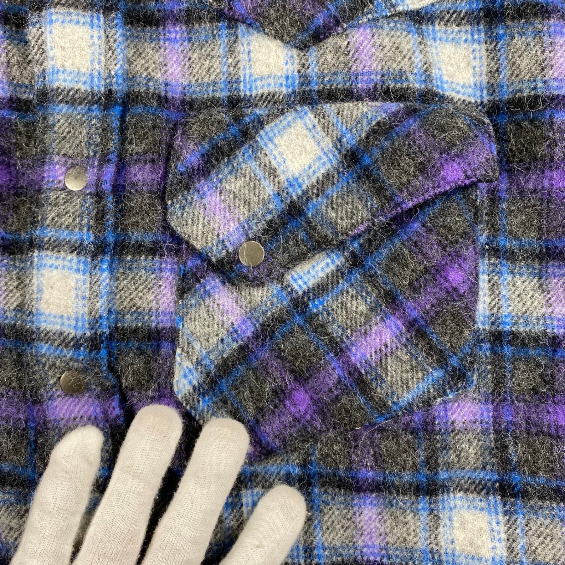 【タグ付】BEAMS PLUS ビームスプラス / Western Shirt Wool/Alpaca Plaid Shaggy ウエスタン フランネル チェックシャツ SIZE:M