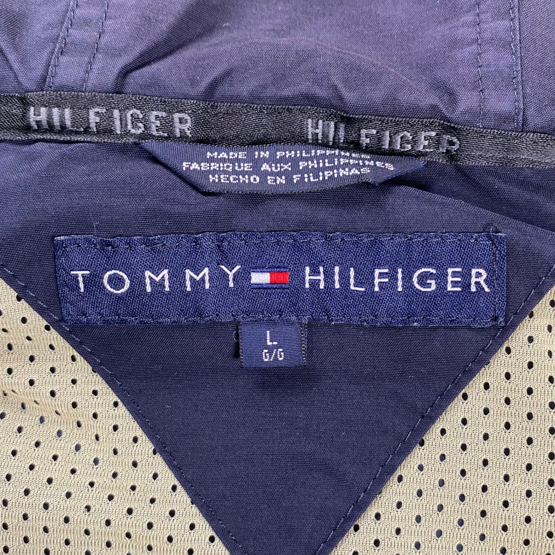 【LIMITTED ISSUE】 VINTAGE 90-00s TOMMY HILFIGER トミーヒルフィガー / COTTON NYLON TECH JACKET タクティカル ミリタリー フライトジャケット SIZE:L