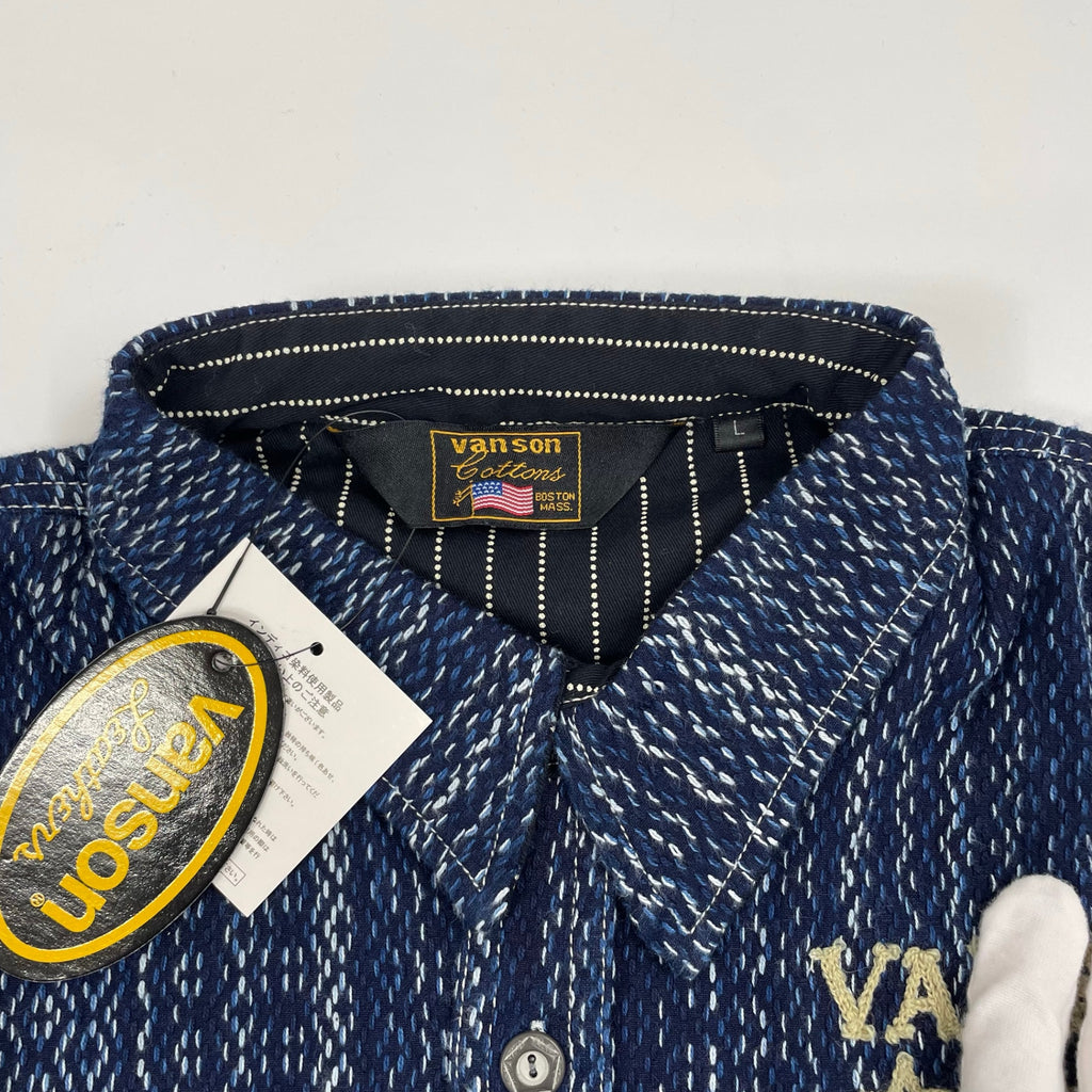 vanson / 刺し子デザインシャツジャケット 未使用品 参考定価：14,800+tax SIZE：L