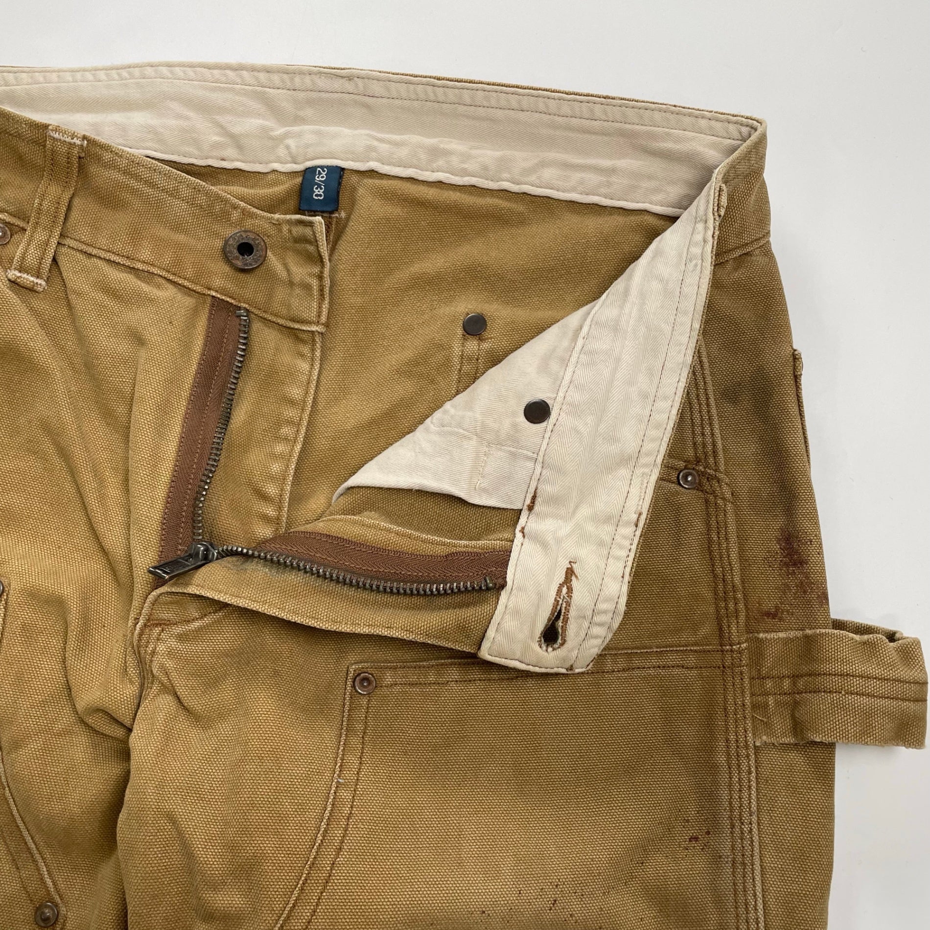 POLO by RALPH LAUREN ポロ バイ ラルフローレン / SAFARI CANVAS ペンキ加工  ダブルニーダックパンツ SIZE:W29 L30