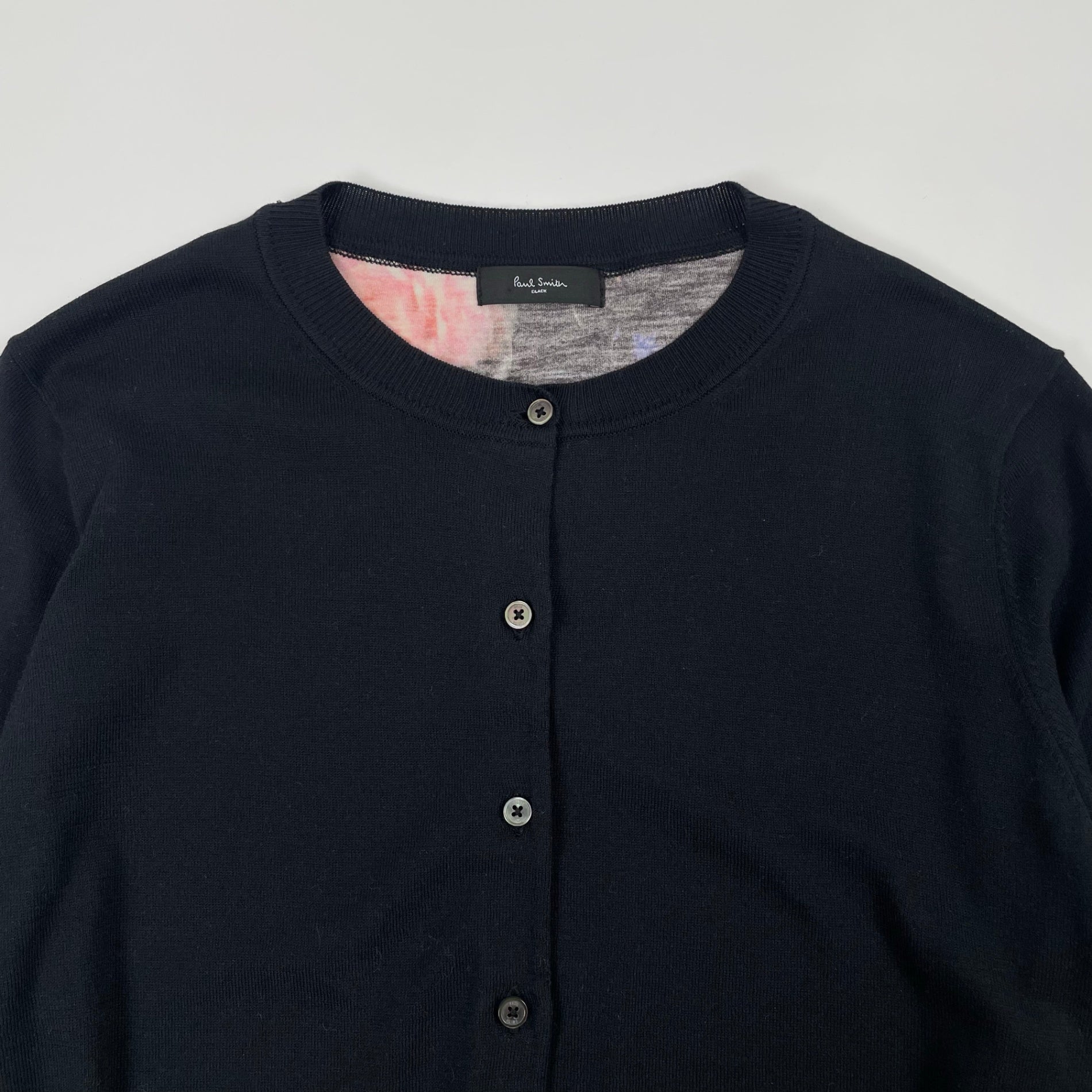 Paul Smith BLACK / フラワープリント クルーネックカーディガン SIZE:L