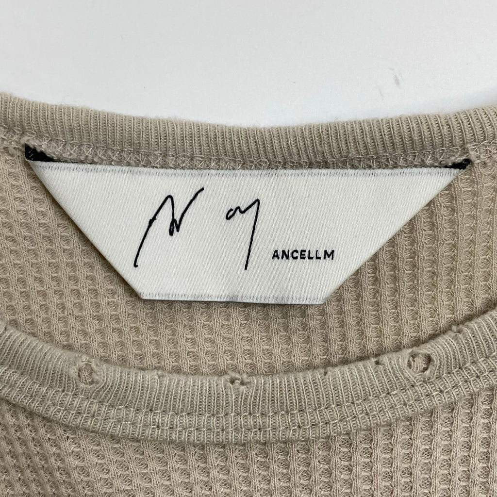 ANCELLM アンセルム / DAMAGE WAFFLE CREW LS T-SHIRT ワッフル カットソー 25AW 参考定価：17,000+tax SIZE:1