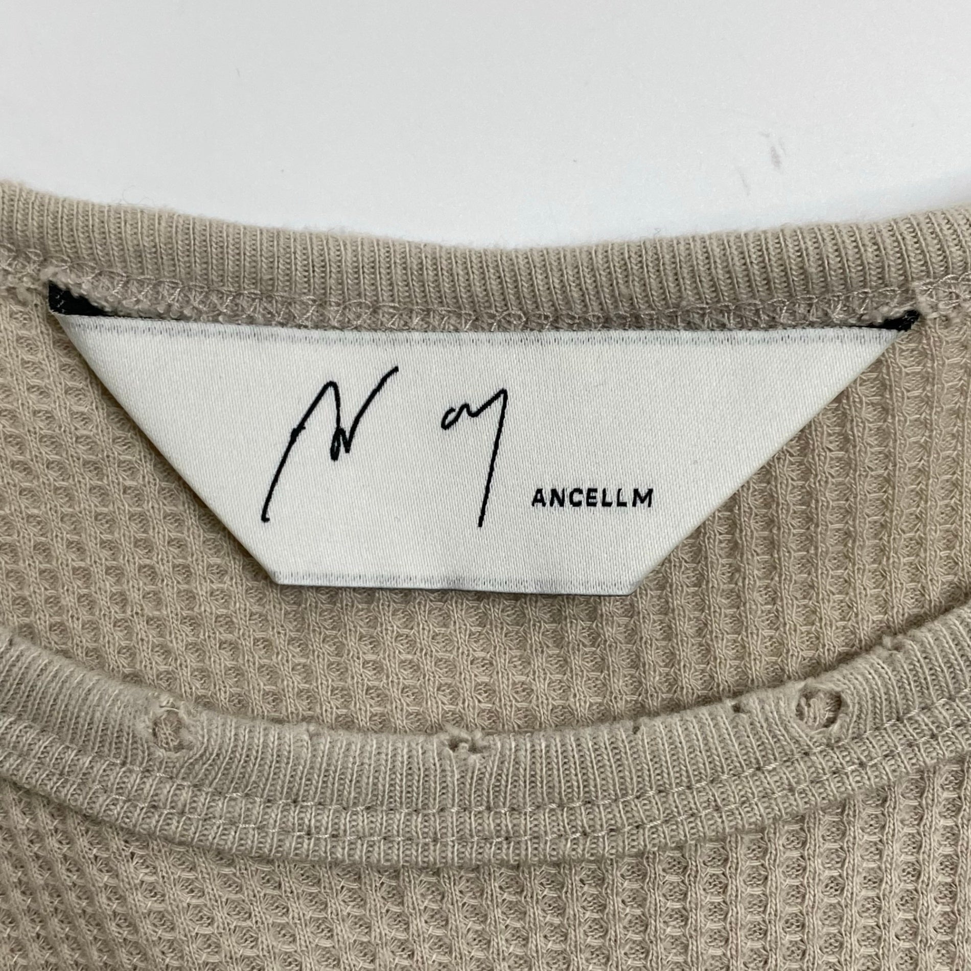 ANCELLM アンセルム / DAMAGE WAFFLE CREW LS T-SHIRT ワッフル カットソー 25AW 参考定価：17,000+tax SIZE:1