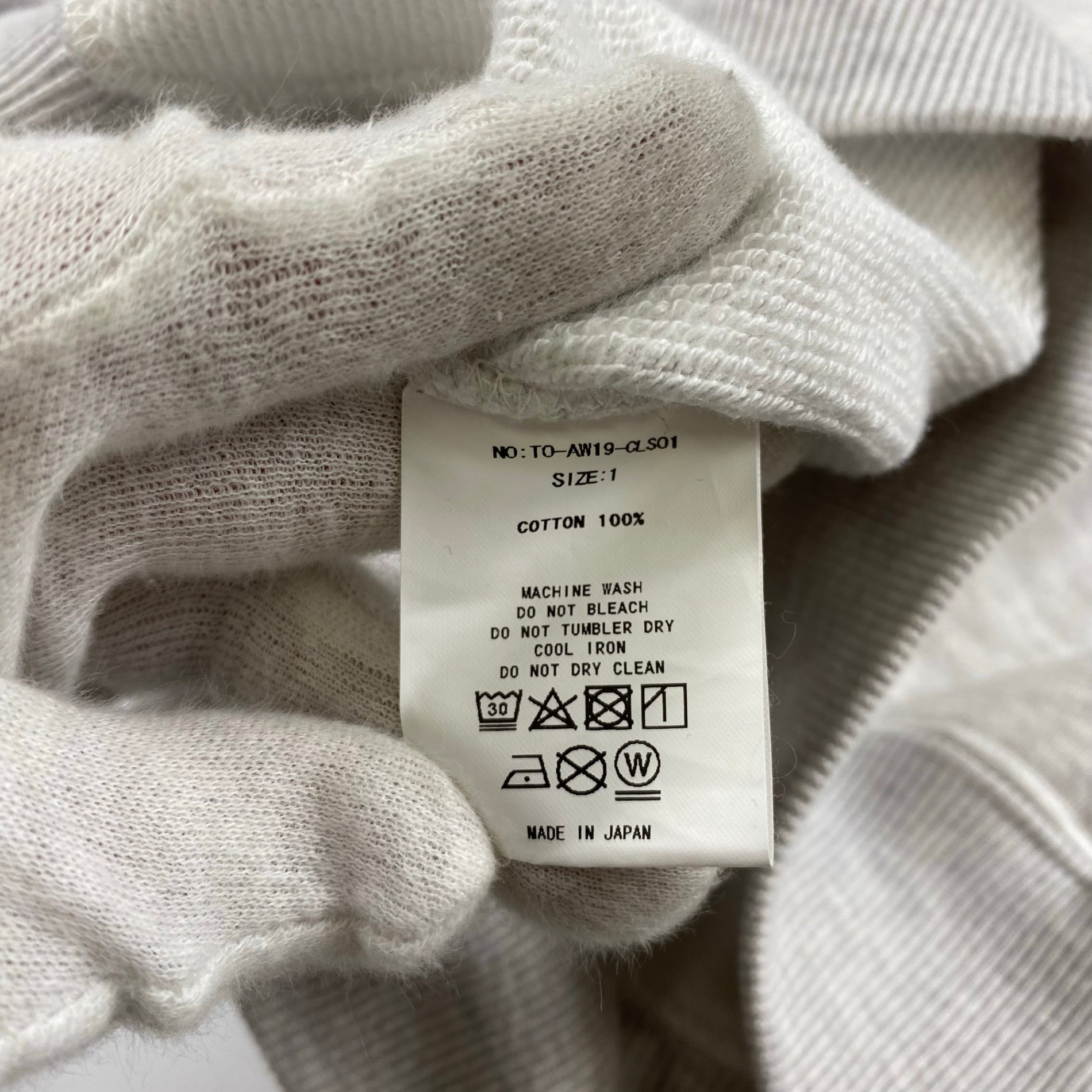 tone トーン / BASIC SWEAT SHIRT ベーシックスウェットシャツ TO-AW19-CLS01 SIZE:1