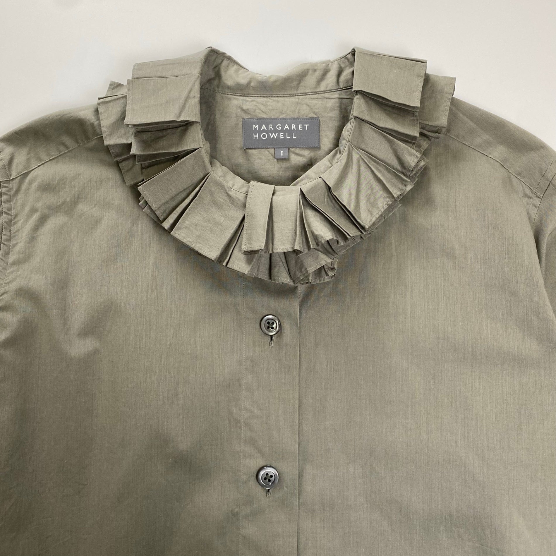 MARGALET HOWELL マーガレット ハウエル / WASED COTTON POPLIN ポプリンシャツ 24年 美品 参考定価：36,000+tax SIZE:1