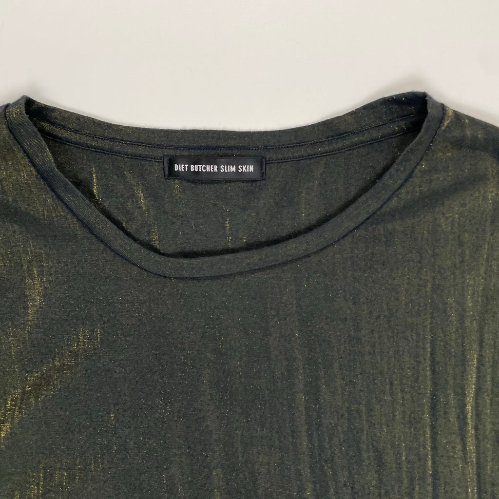 DIET BUTCHER SLIM SKIN ダイエットブッチャースリムスキン / ブラック×ゴールド オーバーサイズTEE 参考定価：12,000程度 SIZE：FREE