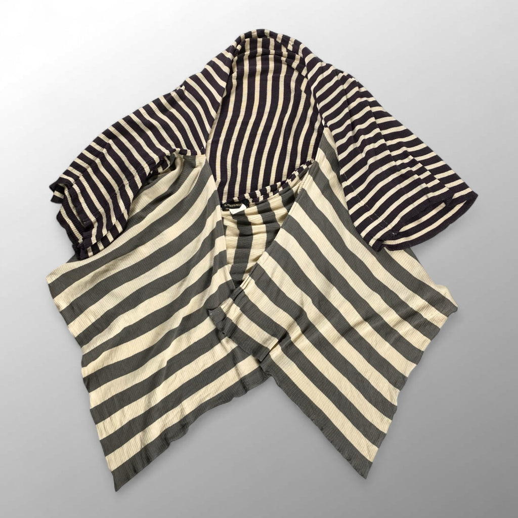 OLD SABOTAGE サボタージュ / シルク 変形カーディガン ストライプ ボーダー