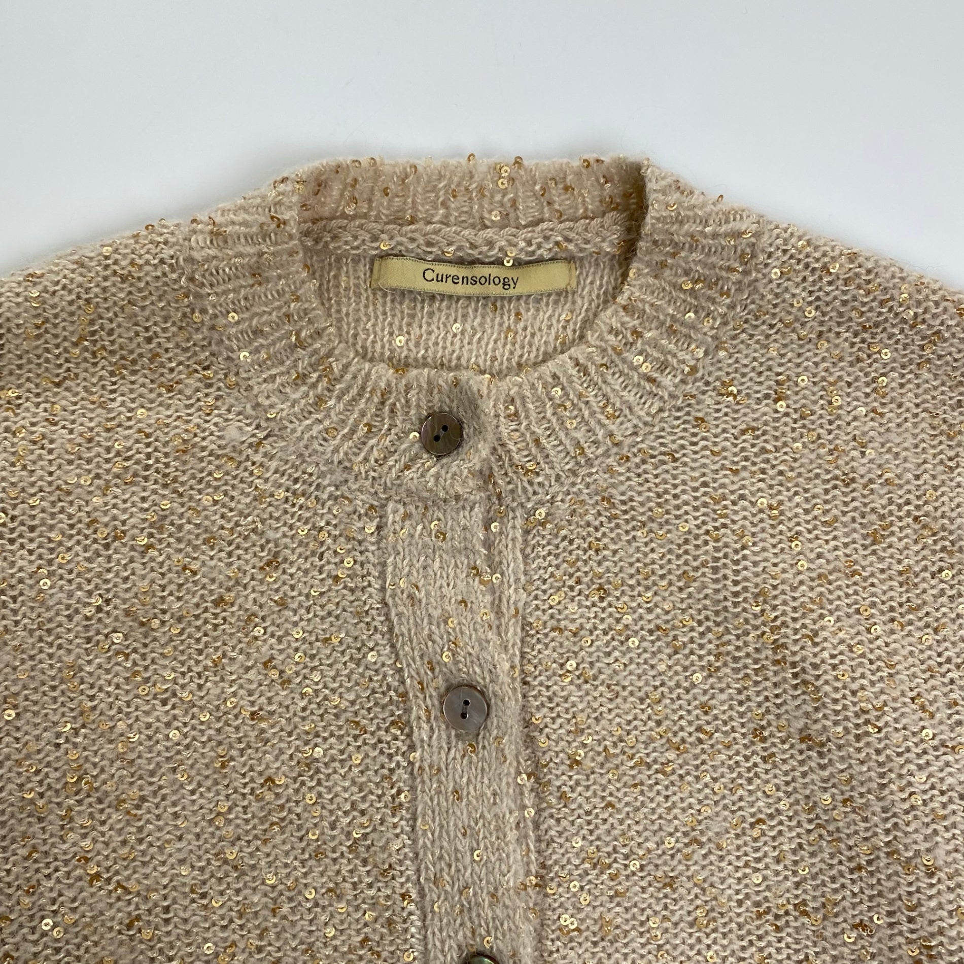 Curensology カレンソロジー / スパングルショートカーディガン 美品 参考定価：23,000+tax SIZE:FREE