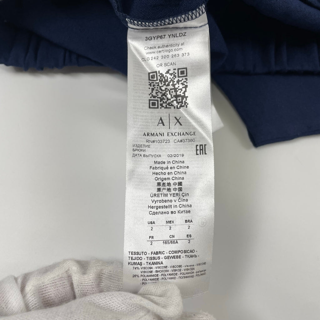 ARMANI EXCHANGE アルマーニ エクスチェンジ / ライトイージースラックス ネイビー 未使用品 SIZE:2