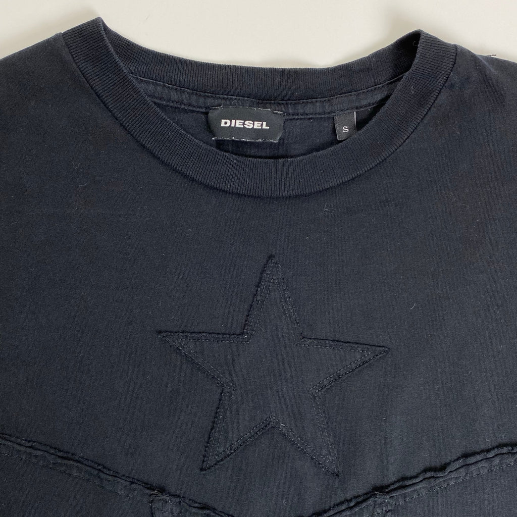 DIESEL ディーゼル / Tシャツ スター パッチワーク ブラック SIZE:S