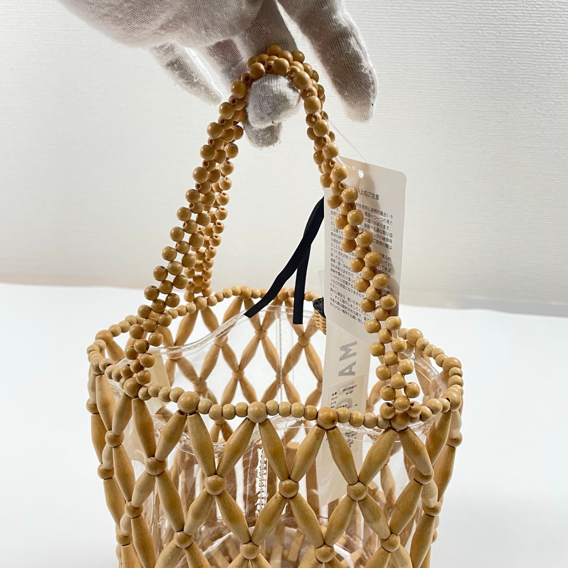 MARCHER マルシェ / ウッドビーズハンドバッグ 参考定価：18,000+tax 未使用品