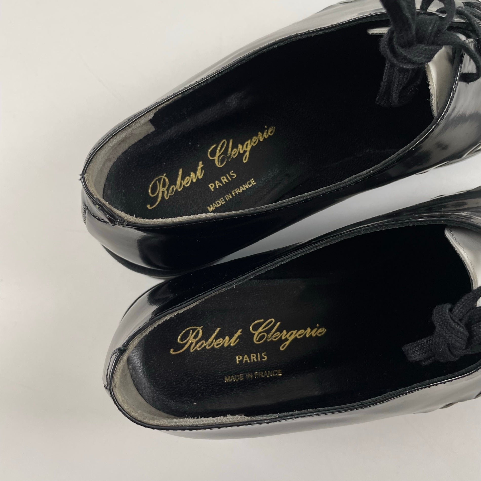 Robert Clergerie / 編み込み レースアップ厚底シューズ 参考定価：90,000程度 SIZE：38 1/2(24.5cm程度)