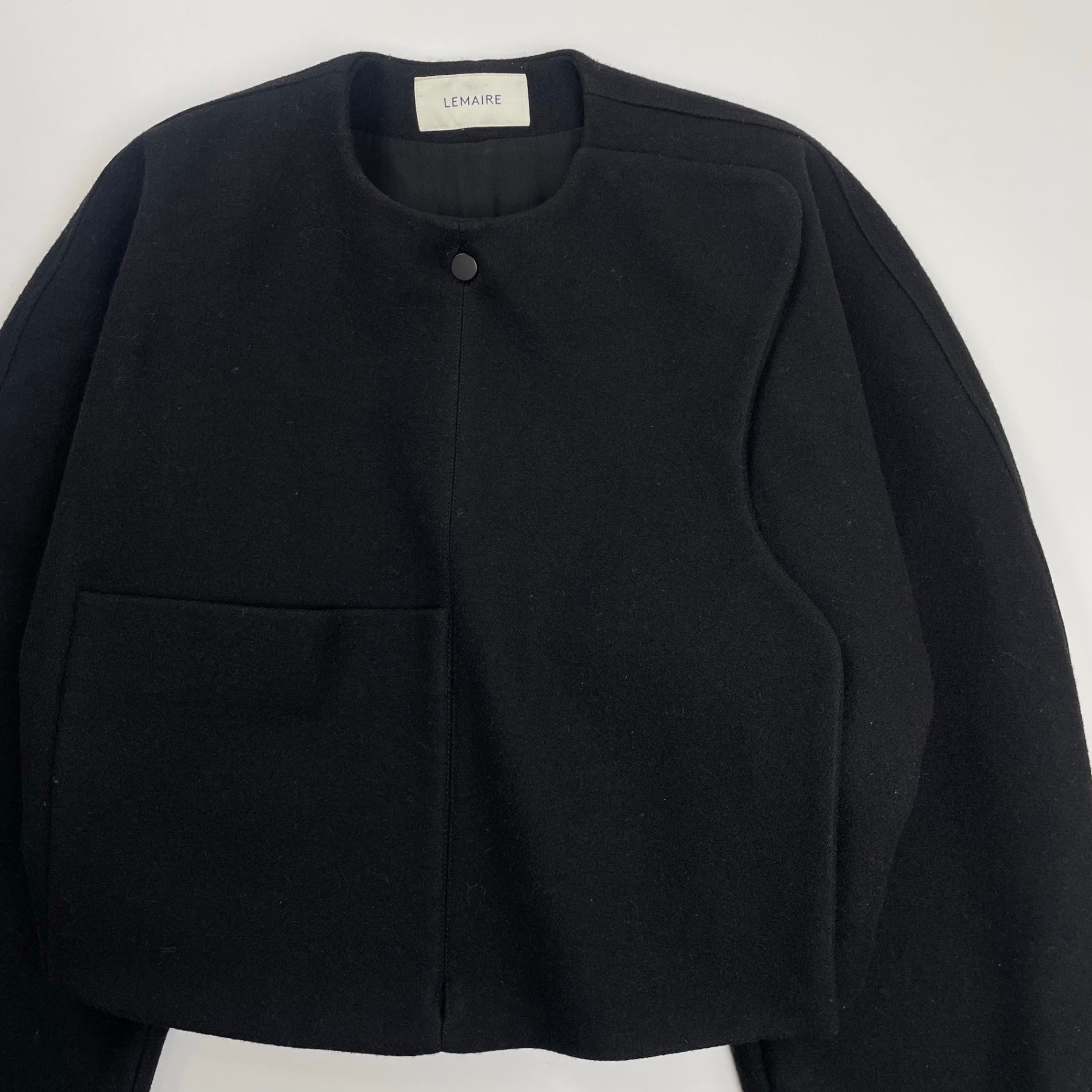 LEMAIRE ルメール / WRAP MELTON JACKET ラップジャケット ブラック 参考定価：150,000程度 SIZE:34