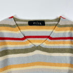 KEITA MARUYAMA / ピュアカシミア マルチボーダーニット 参考定価：55,000程度 SIZE：1