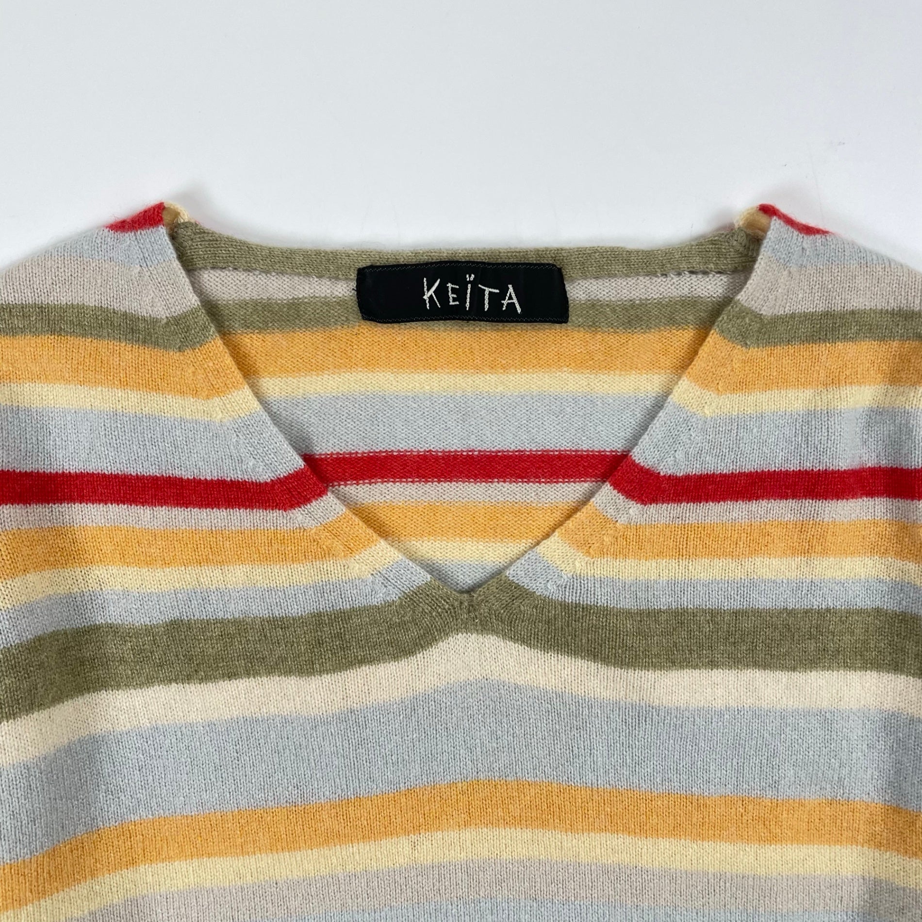 KEITA MARUYAMA / ピュアカシミア マルチボーダーニット 参考定価：55,000程度 SIZE：1