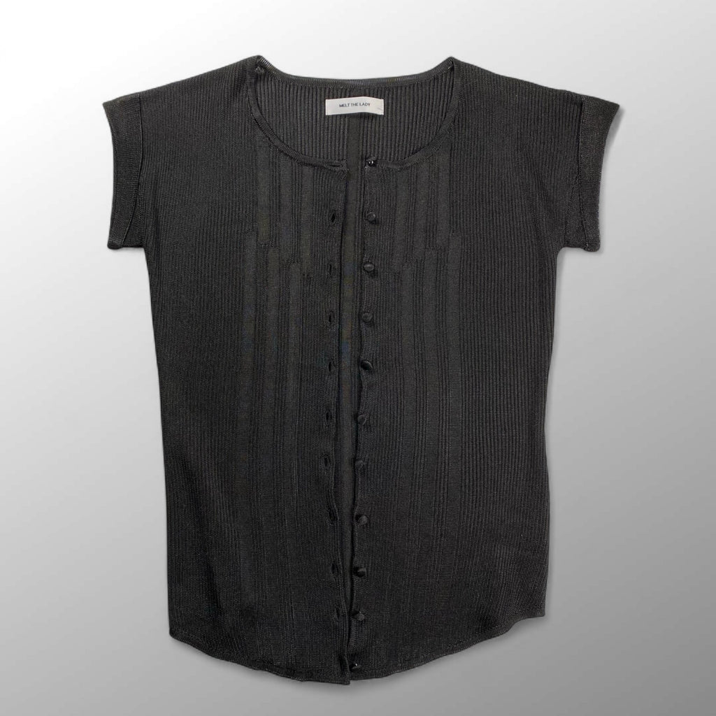 MELT THE LADY メルト ザ レディ / No-Sleeve cardigan カーディガン ベスト ブラック SIZE:FREE