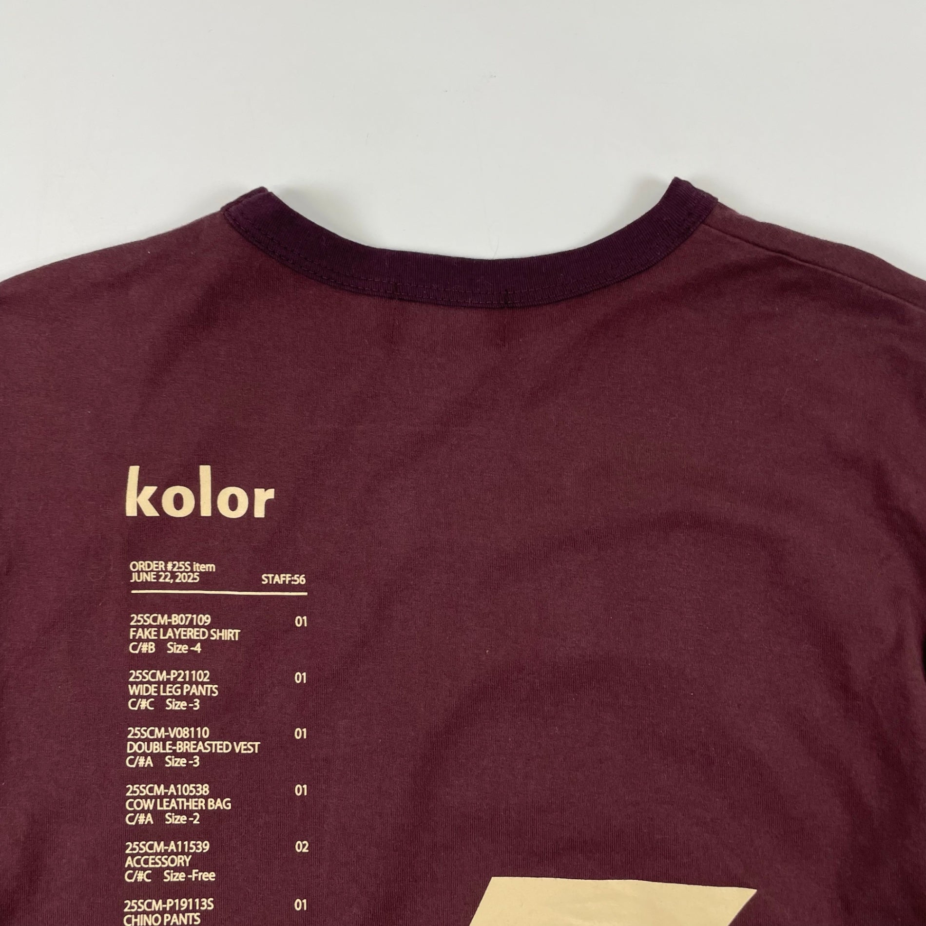 kolor / 25SS GrayTopsプリントTシャツ 参考定価：16,000+tax SIZE:1