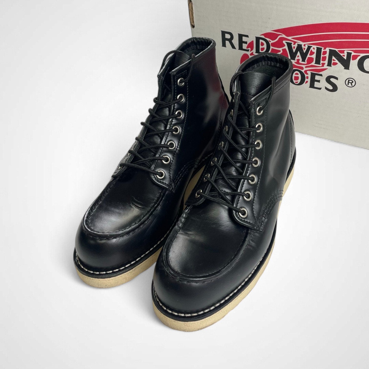RED WING × FREAK'S STORE レッドウィング フリークスストア / 別注 6-inch Classic Moc ブラック「シャパラル」 8848 ガラスレザー USA製  美品 SIZE:26cm