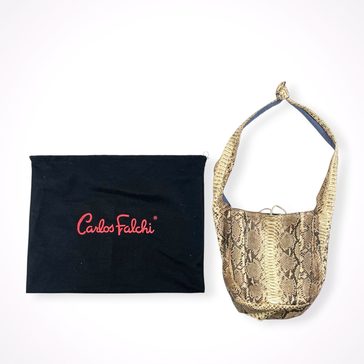 Carlos Falchi / パイソンレザーショルダーバッグ 参考定価：80,000程度