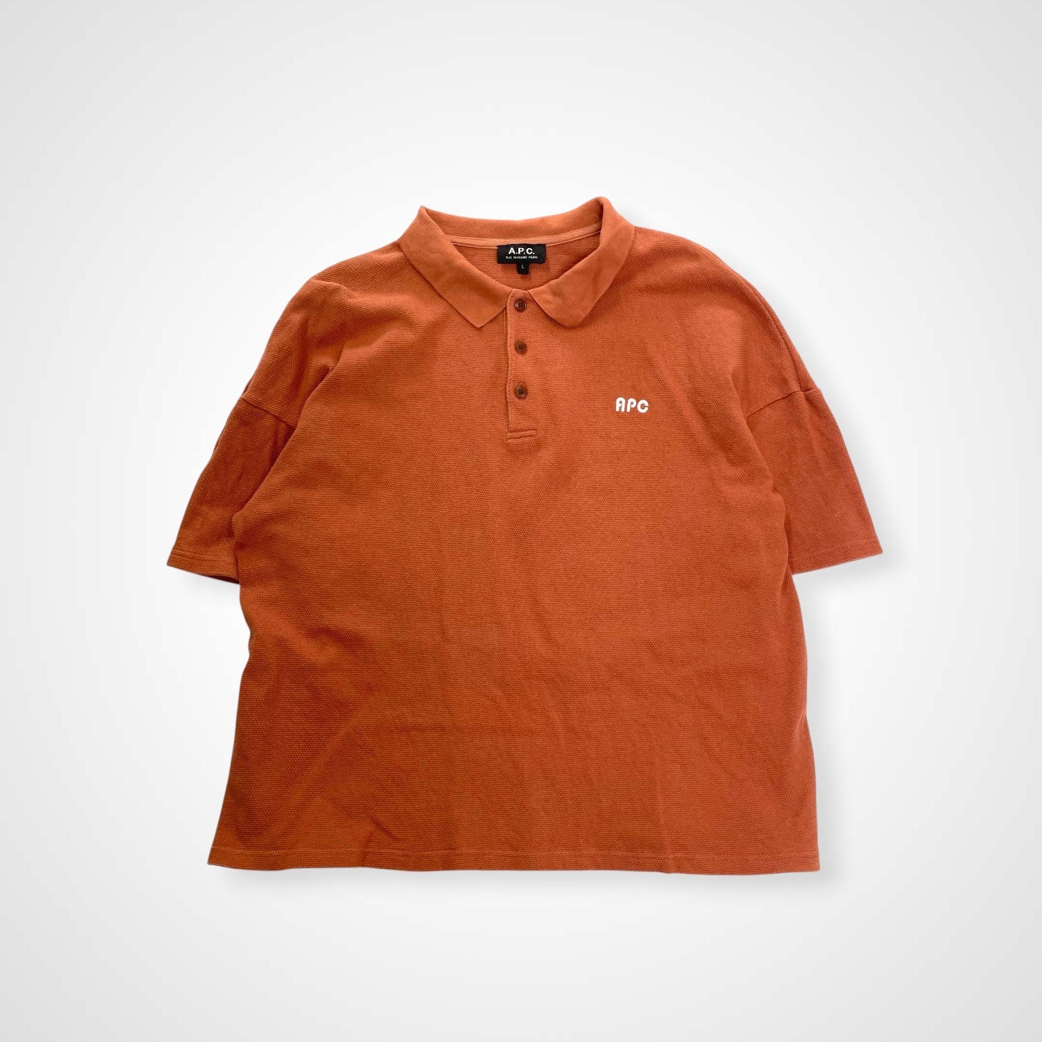 A.P.C. アーペーセー / 鹿の子ロゴ刺繍ポロシャツ 参考定価：30,000程度 SIZE：L