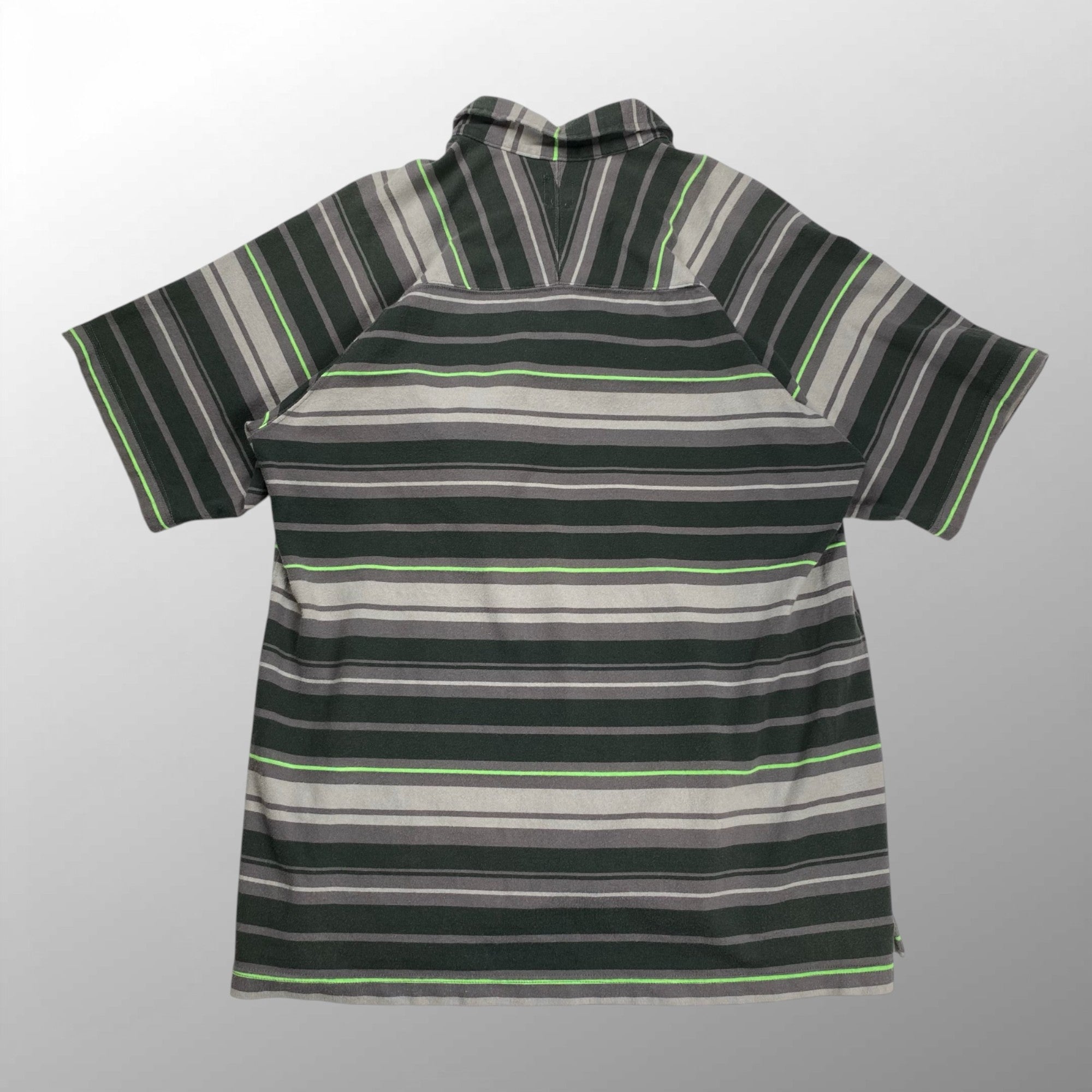 01SS UNDERCOVER アンダーカバー / アーカイブ ネオンボーダー ポロシャツ グレー×グリーン Z239-2 SIZE:M