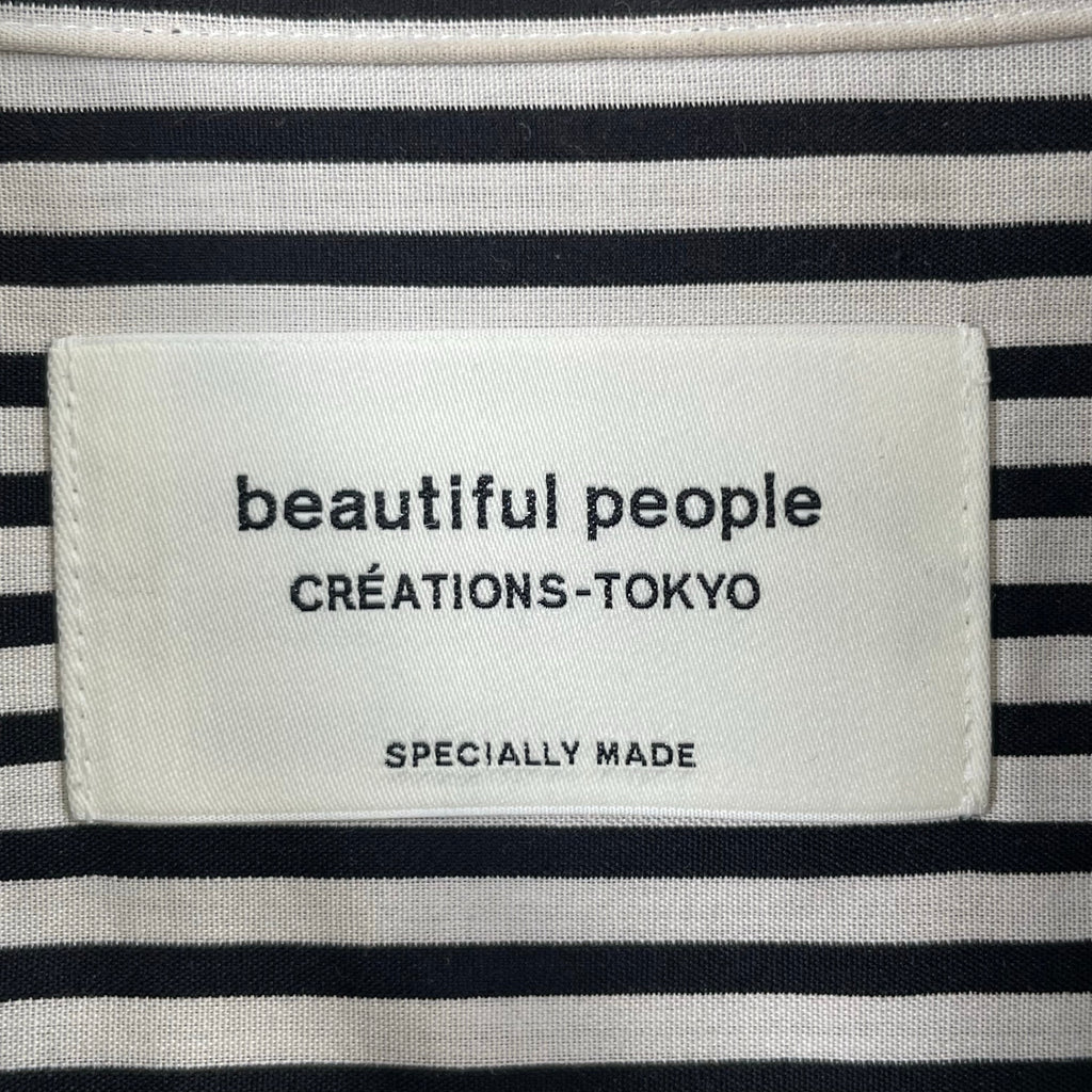 beautiful people / stripe river chin warmer shirt 参考定価：43,000+tax SIZE:40